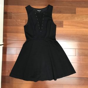Express medium black dress with mesh V
